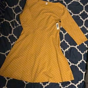 Yellow polka dotted dress